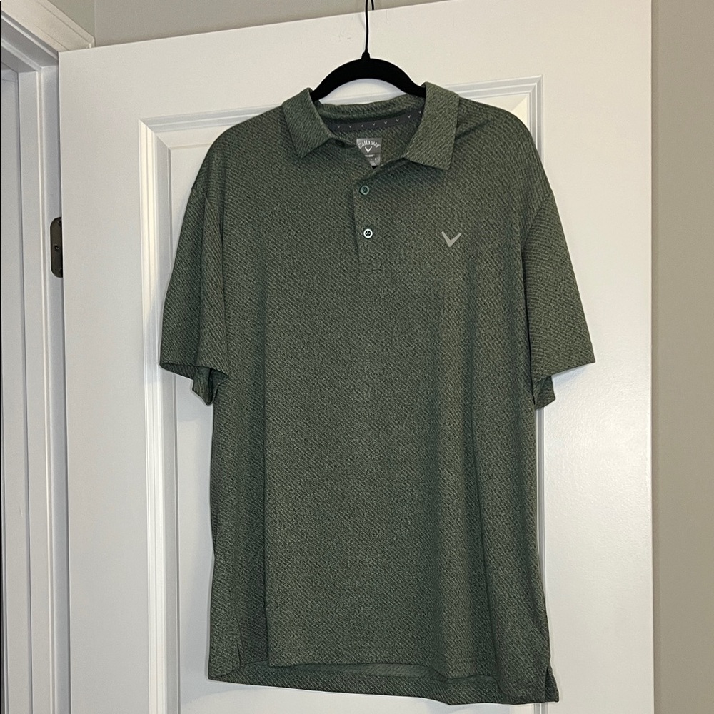 Callaway Opti-Dri Golf Polo Shirt Green Heather Mens Large Performance - Picture 2 of 6